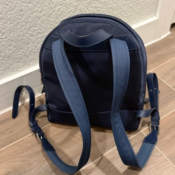 Kate Spade Navy Blue Small Nylon Backpack display picture 3